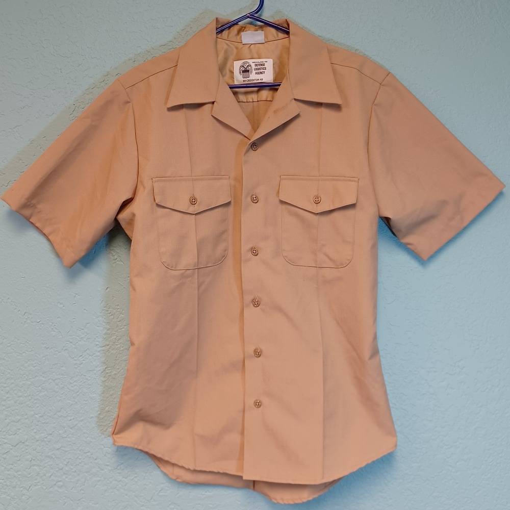 US‎ Military Men's Khaki Shirt, Size Medium Athletic